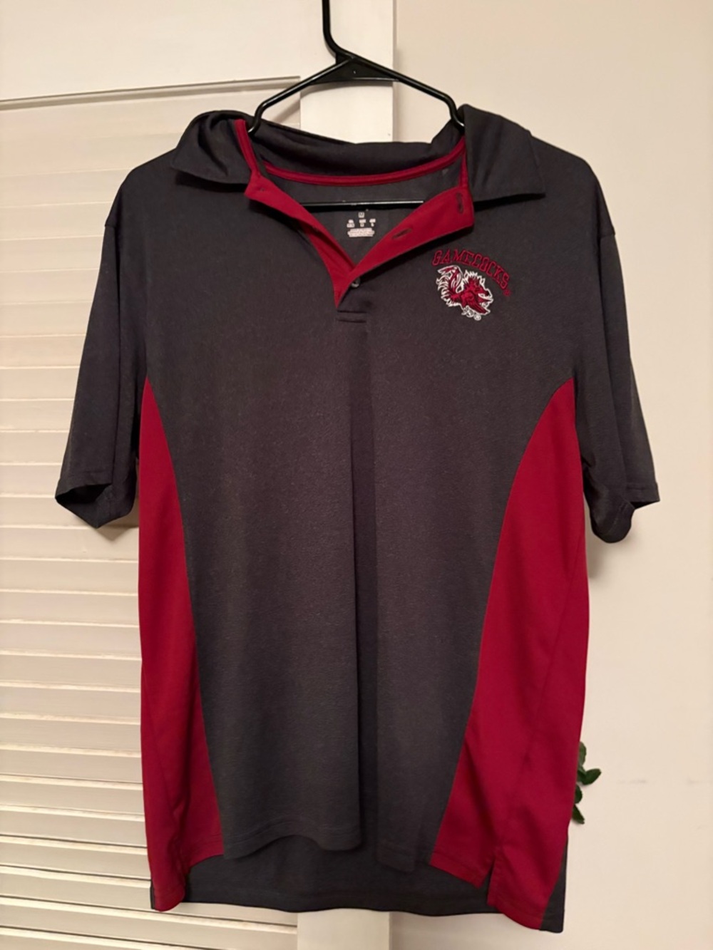 Champion Men's Charcoal and Garnet Polo with Embroidered Logo
